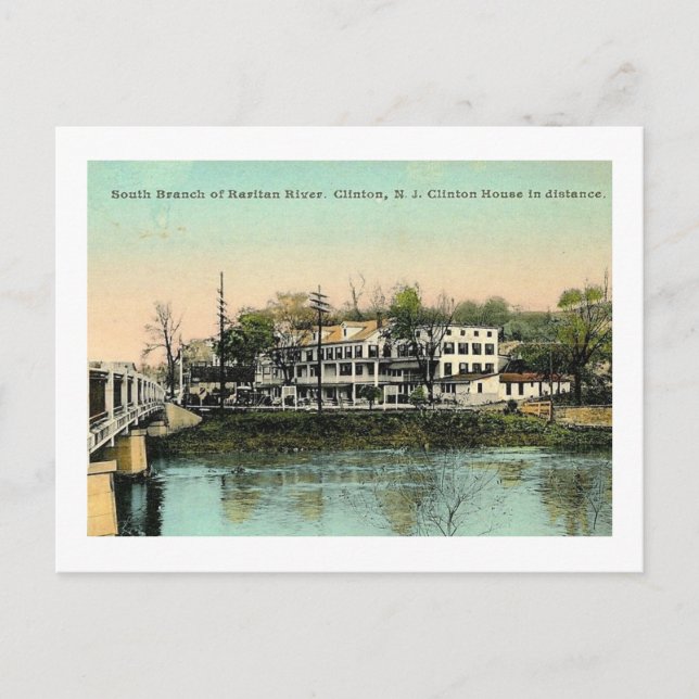 Clinton House, Clinton, NJ Vintag Postkarte (Vorderseite)