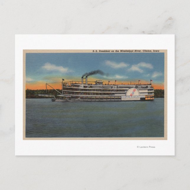 Clinton, IA - Blick auf den US-Präsidenten Postkarte (Vorderseite)