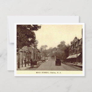 Clinton NJ Main Street 1910er Vintag Inspiriert Postkarte