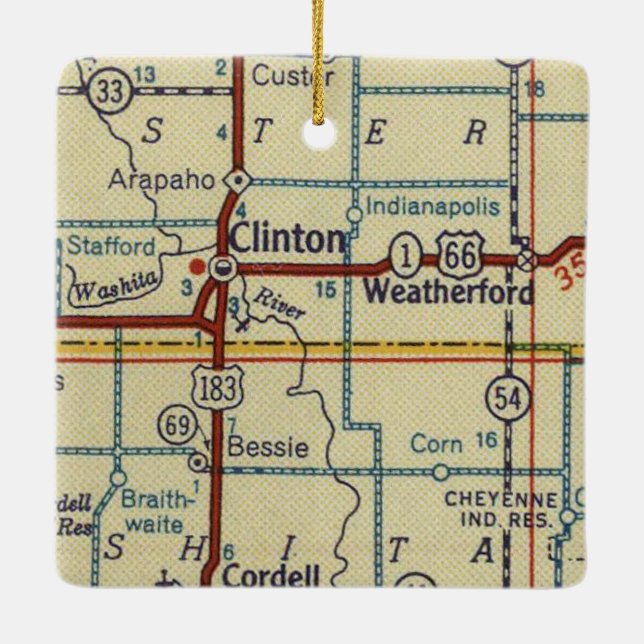 Clinton Oklahoma Keramikornament (Rückseite)