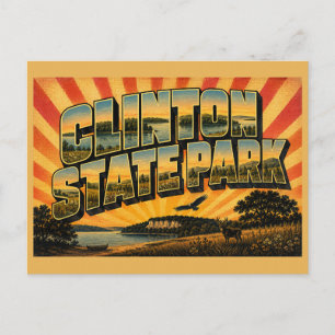 Clinton State Park Kansas Prairie-Seenlandschaft K Postkarte