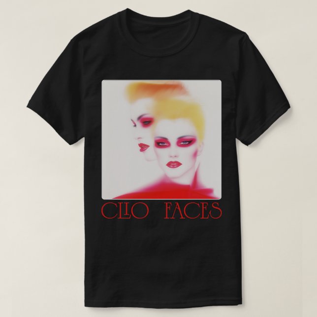 Clio Faces Italo Disco Klassisches Tribute Design T-Shirt (Design vorne)