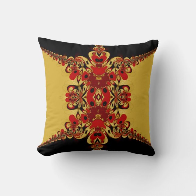 CLIO: Modernes Fraktal mit Spitzen-Kissen Kissen (Vorderseite)