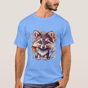 Clip art bébé loup noir corps entier niedlich aqua T-Shirt
