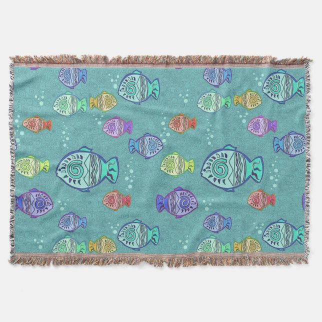 Clip Art Fish Muster + Ihre Ideen Decke (Vorderseite)