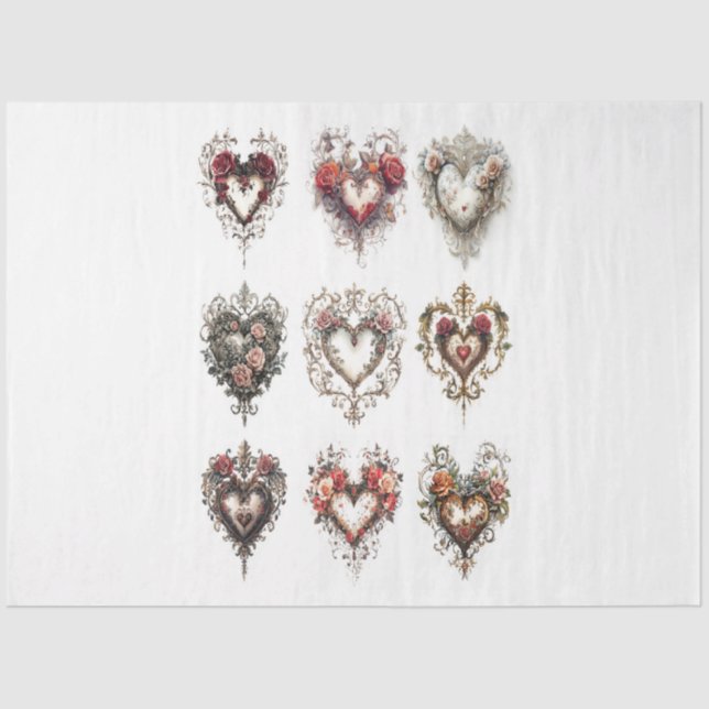 Clip Art Valentine Hearts Seidenpapier (Vorderseite)