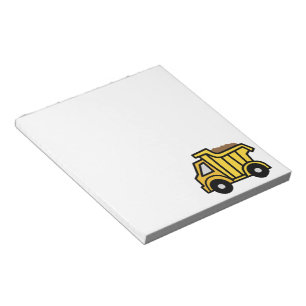 Clipart-Cartoon mit einem Baulastwagen Notizblock