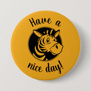 Clipart Zebra, Have hat Nizza! Yellow Button