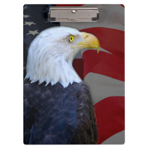 Clipboard/American Bald Adler mit Flagge Klemmbrett