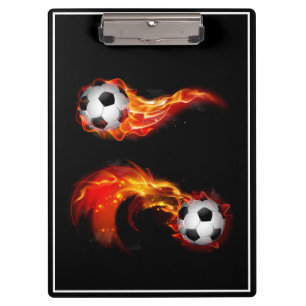 Clipboard-Flaming-Fußballbälle Klemmbrett