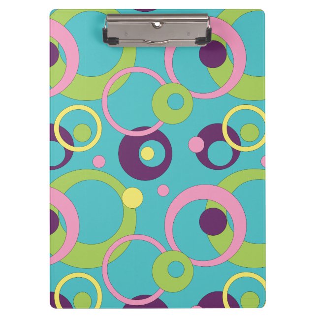 Clipboard "Funky Blue Circles" Klemmbrett (Vorderseite)