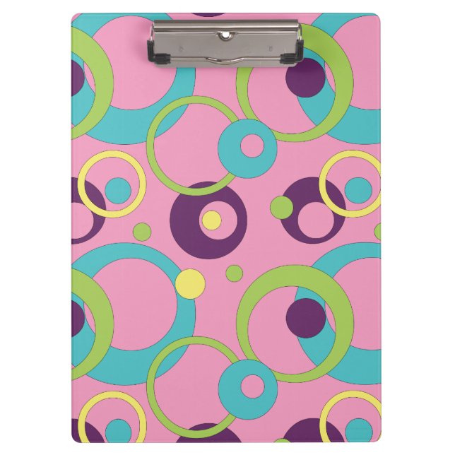 Clipboard "Funky Pink Circles" Klemmbrett (Vorderseite)