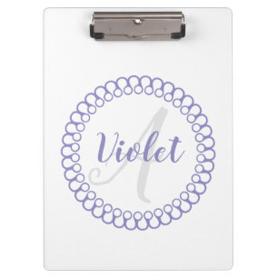 Clipboard für das lila dekorative Circle Monogramm Klemmbrett
