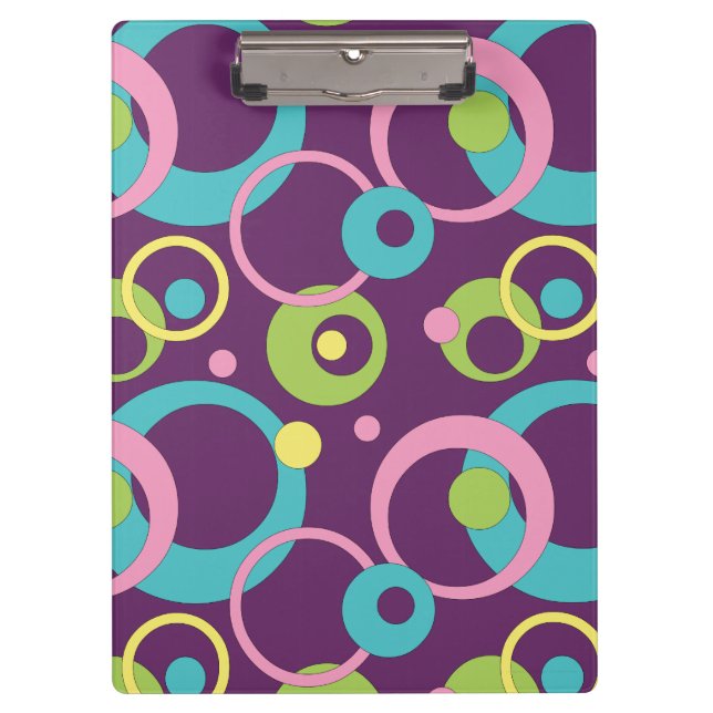 Clipboard für Funky Lila Circles Klemmbrett (Vorderseite)