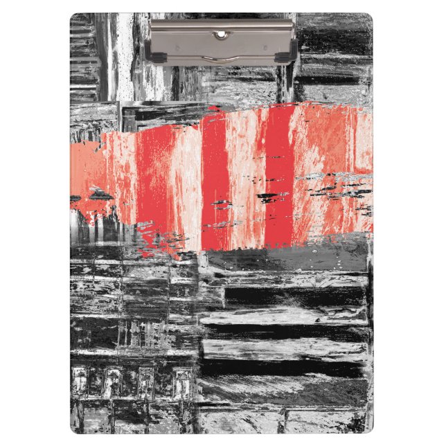 Clipboard – Red Pulse Abstract Design Klemmbrett (Vorderseite)