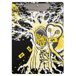 Clipboard Stadttbaum Eule & Reichtum Surrealer Pop Klemmbrett
