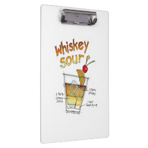 CLIPBOARD - WHISKEY SOUR RECIPE COCKTAIL ART KLEMMBRETT