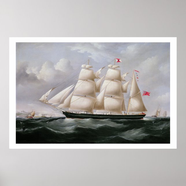 Clipper Barque 'Procymatica' off Dover (Öl auf Can Poster (Vorne)