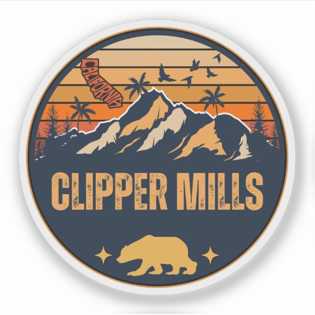 Clipper Mills, Kalifornien Aufkleber (Vorderseite)