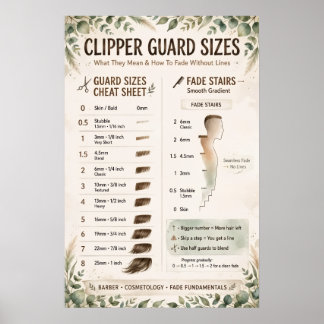 Clipper-Schutzgrößen-Diagramm Poster