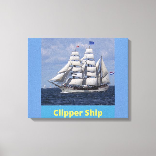 Clipper Ship British Captain Leinwand Wall Art (Vorderseite)