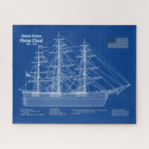 Clipper Ship Flying Cloud - Blueprint ABD Puzzle