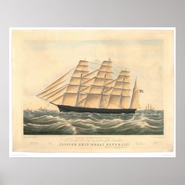 Clipper ship "Great Republic" (0398A) Poster (Vorne)