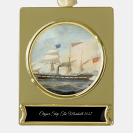 Clipper Ship the Marshall 1847 Banner-Ornament Gold