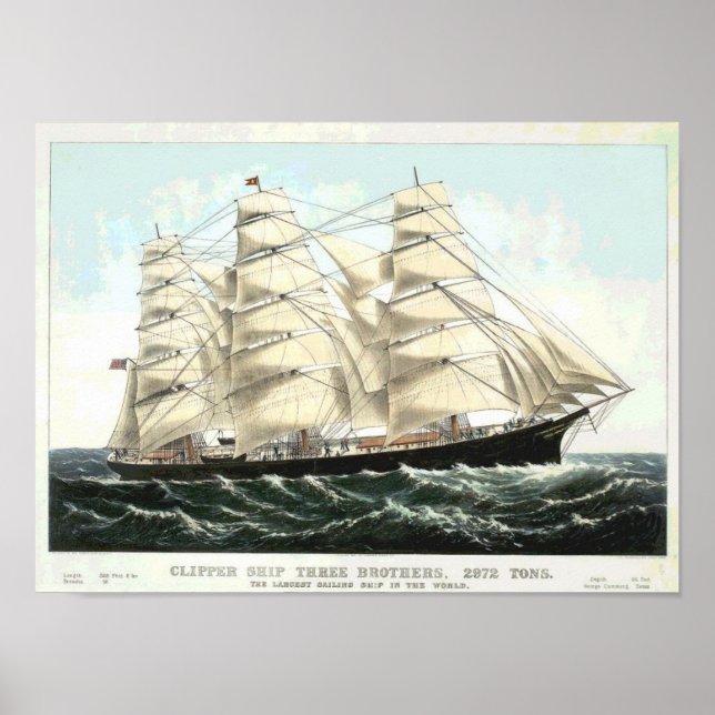 Clipper Ship Three Brothers Poster (Vorne)