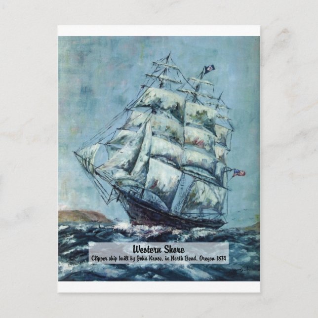 Clipper Ship Western Shore Postkarte (Vorderseite)