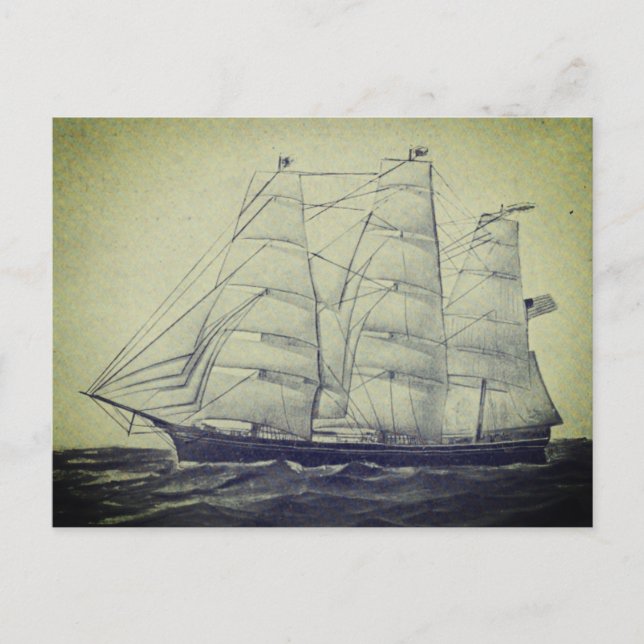 Clipper Ship Young America 1853 Postkarte (Vorderseite)