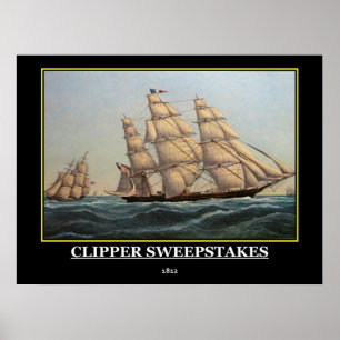 Clipper Sweepstakes 1812 Vintage Poster Druck
