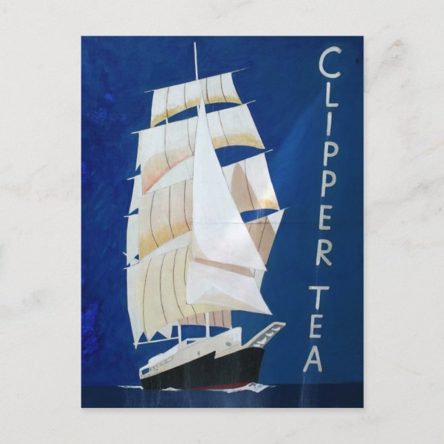 Clipper Tea Vintage-Werbeposter Postkarte (Vorderseite)