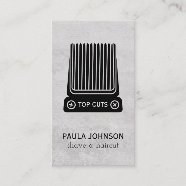 Clippers Mustache Razor Barber Visitenkarte (Vorderseite)