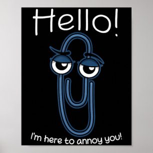 Clippy Büroklammer Lustiges Meme-Seite Notiz Sarka Poster