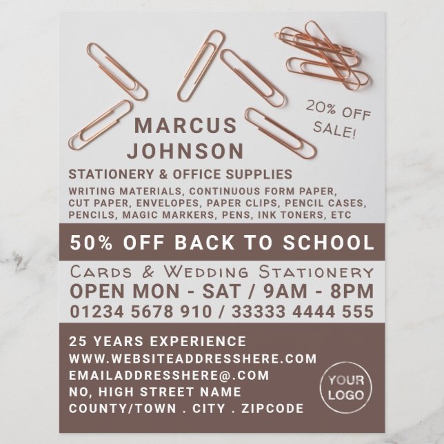 Clips, Büromaterial, Büromaterial, Stationer Flyer (Vorne)