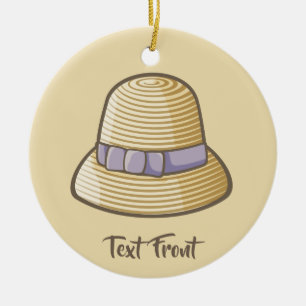 Cloche Hat Beige Keramik Ornament