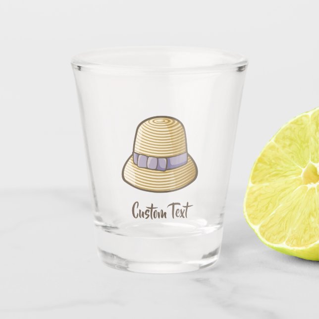 Cloche Hat Beige Schnapsglas (Vorderseite)