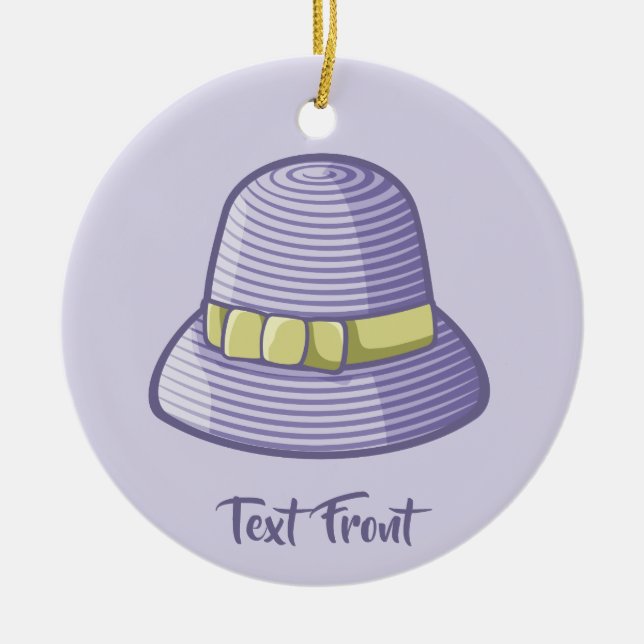 Cloche Hat Lilac Keramik Ornament (Vorne)