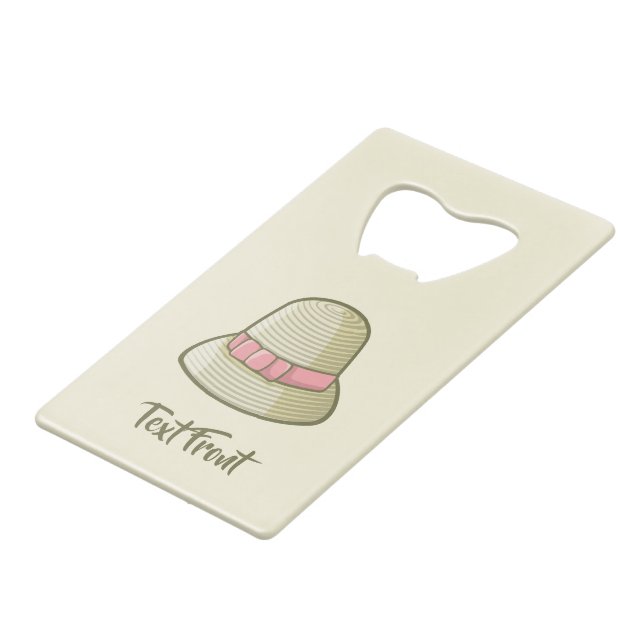 Cloche Hat Yellow Geldbeutel Flaschenöffner (Vorderseite Schrägansicht)