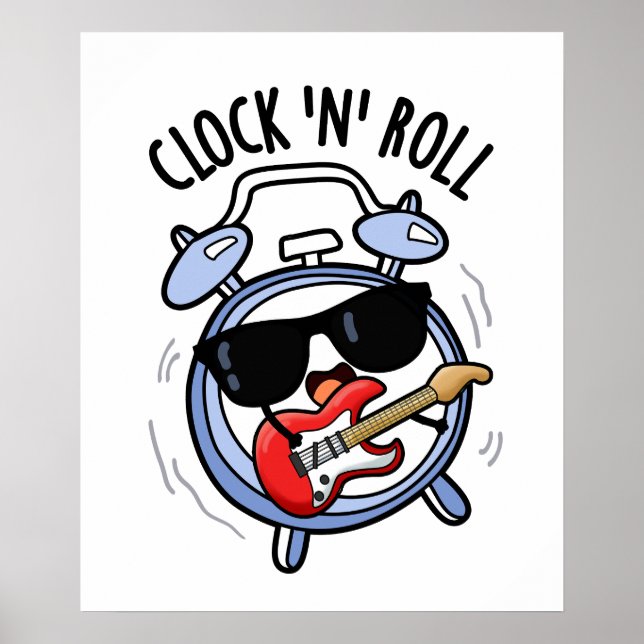 Clock and Roll Funny Rock Puff Poster (Vorne)