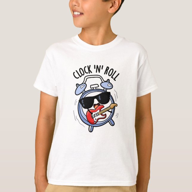 Clock and Roll Funny Rock Puff T-Shirt (Vorderseite)