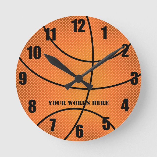 Clock-Basketball Runde Wanduhr (Vorderseite)