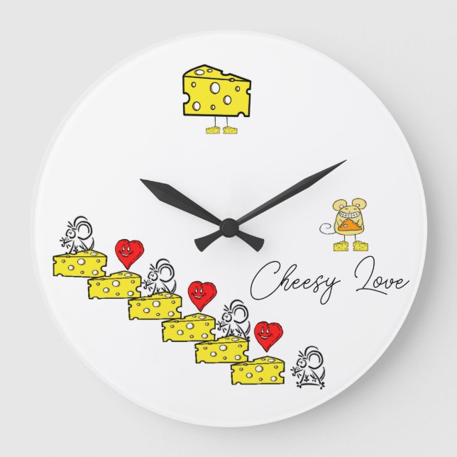 Clock-Cheesy-Liebe  Große Wanduhr (Vorderseite)