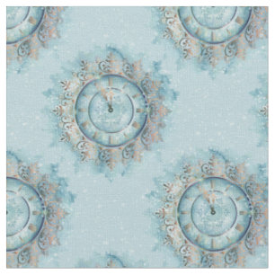 Clock Christmas Mandala Stoff