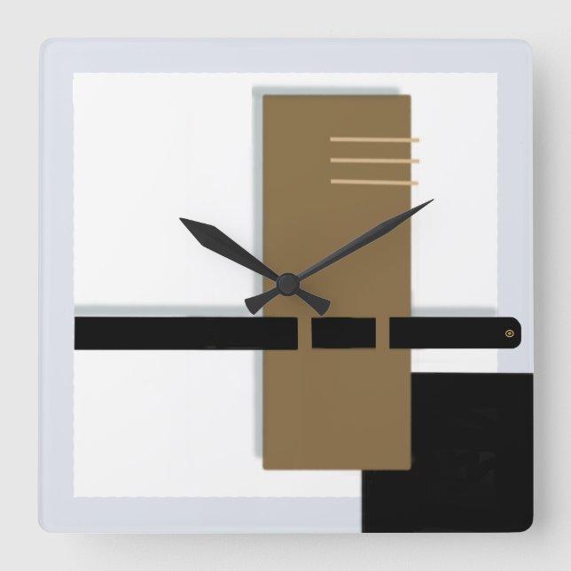 Clock Contemporary Quadratische Wanduhr (Vorderseite)