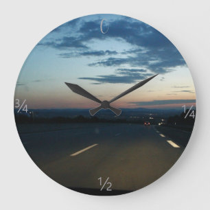 Clock Drive Sunset  Große Wanduhr