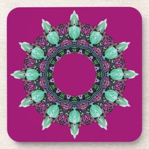 Clock face Kaleidoskop Fraktal ART I Untersetzer