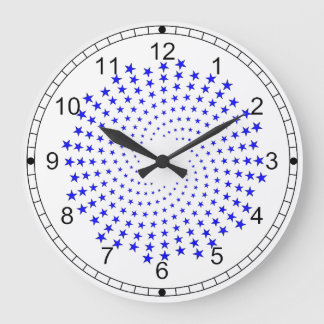 Clock - Galaxy of Blue Stars Große Wanduhr