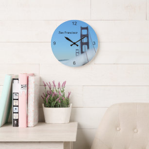 Clock - Golden Gate Bridge, San Francisco Große Wanduhr